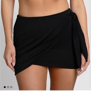 Chic Black Swim Coverup TA3 wrap swim skirt flattering and comfy